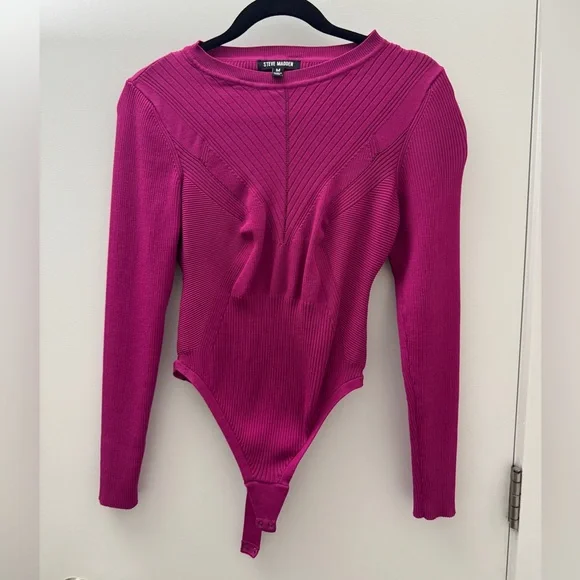 Steve Madden Fuchsia Ribbed Top - Picture 1 of 5